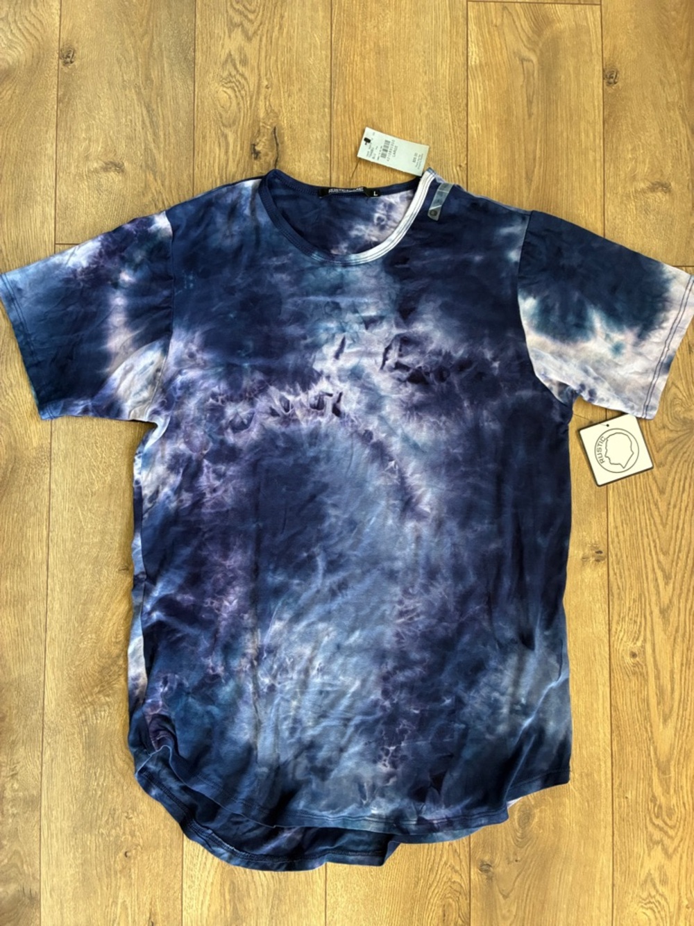 Rustic Dime Blue Tie-Dye Tee, Size L